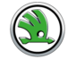 Skoda-Logo Logo Skoda Blanc