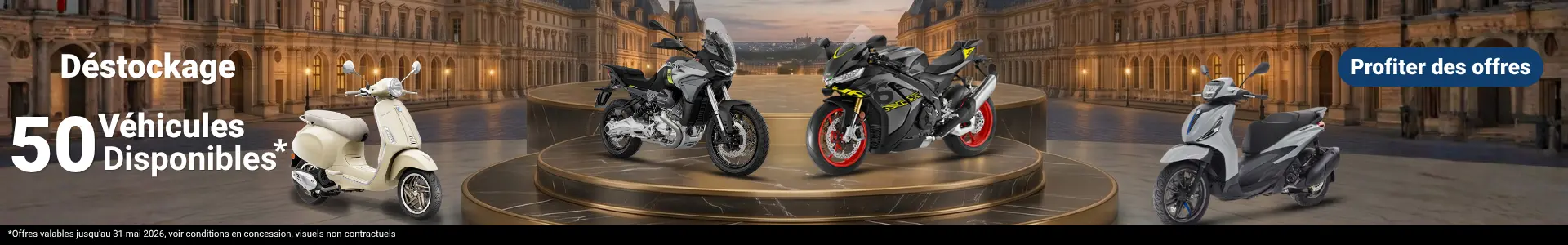 Moto Aprilia en déstockage 2026 à Chambourcy et Saint-Denis chez Neubauer Motoplex Île-de-France