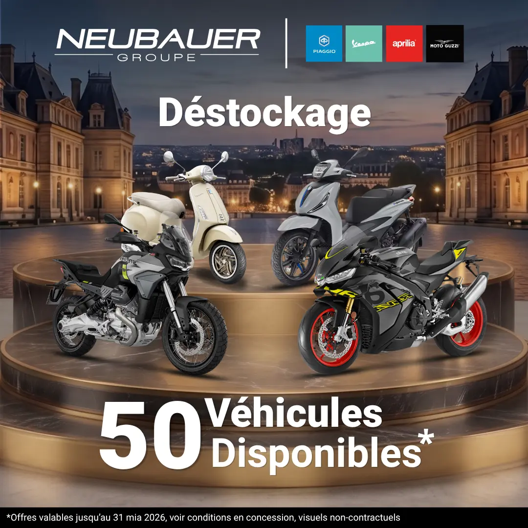 Déstockage Moto Guzzi 2026 à Saint-Denis et Chambourcy Neubauer Moto Passion Île-de-France