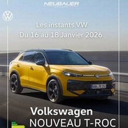 Instants Volkswagen janvier 2026 dans le showroom de la concession NEUBAUER à Saint-Denis, du 16 au 18 janvier 2026