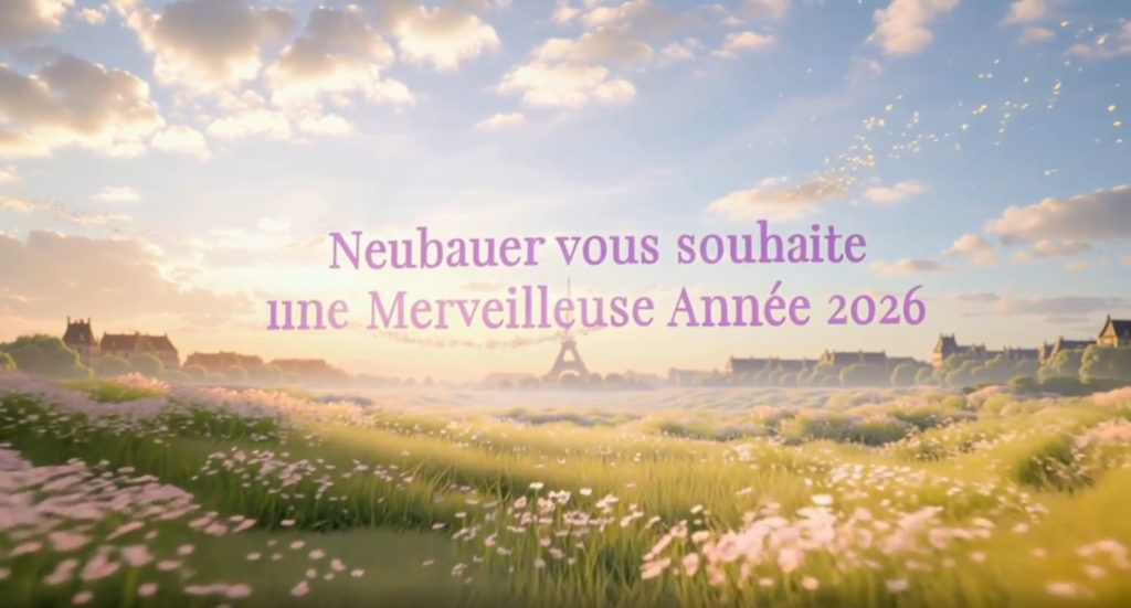 NEUBAUER Vœux 2026 : illustration symbolisant l’inspiration, le mouvement, le sens et la lumière pour la nouvelle année
