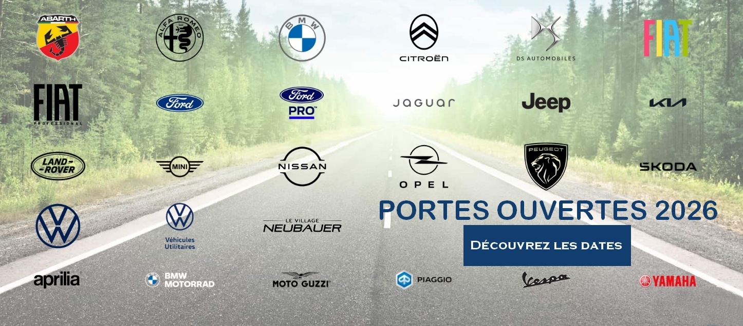 Véhicules neufs et d’occasion exposés pendant les Portes Ouvertes 2026 NEUBAUER en Île-de-France