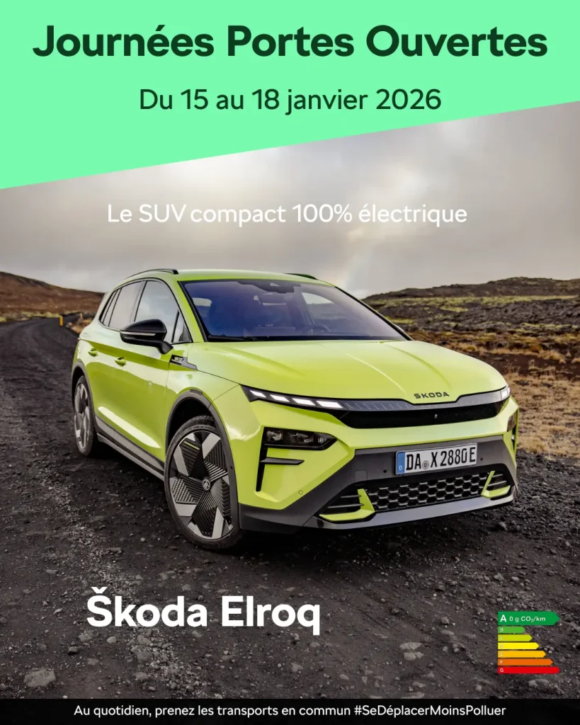 Portes Ouvertes Škoda janvier 2026 – Škoda Elroq exposée chez NEUBAUER Saint-Denis