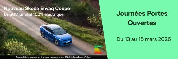 Škoda Saint-Denis NEUBAUER : Škoda Enyaq Coupe exposée au showroom à Saint-Denis lors des Portes Ouvertes