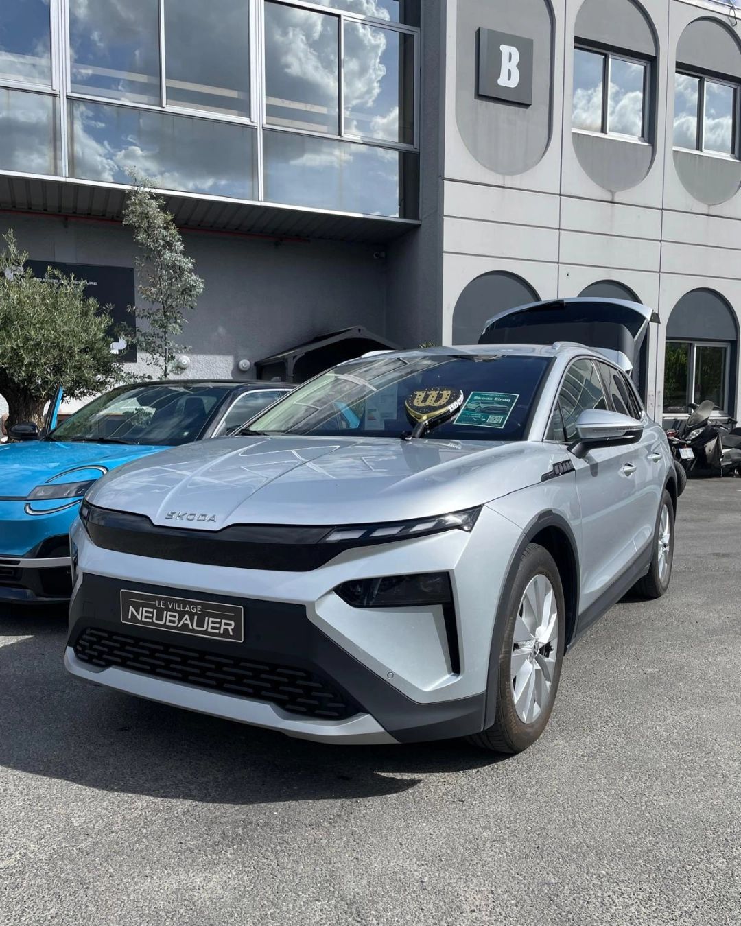 Présentation de la Škoda Elroq par NEUBAUER lors d’un événement sportif à Saint-Denis