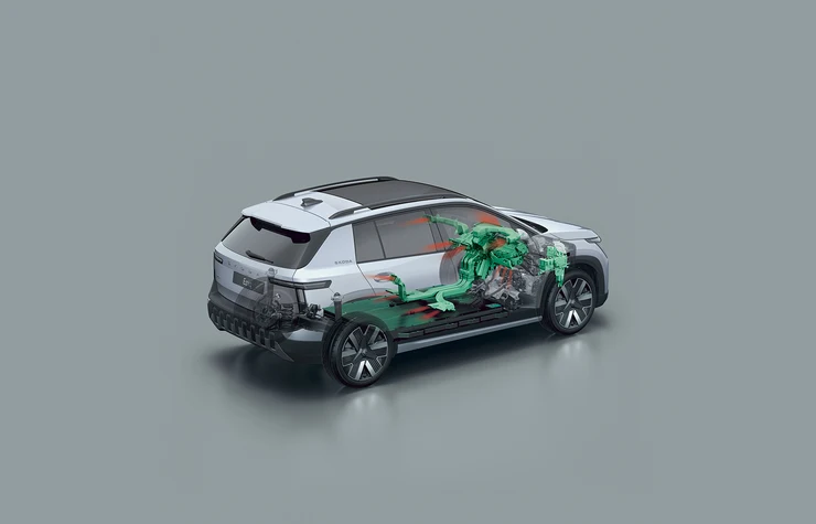 Architecture plateforme MEB+ du SUV électrique Škoda Epiq